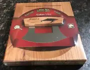 Handmade Made in Alaska Humpback Whale Birch wood ulu and Alder board set