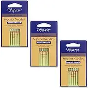 Superior Threads Titanium Coated Topstitch Needles 70/10-3 Pack, Total of 15 Needles - for Sewing, Quilting, and Embroidery