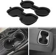 Auovo 3D Cup Holder Insert Coasters Compatible with Toyota Camry Accessories 2018-2023 2024 Silicone Cup Mat Pad Liners Replacement Interior Decoration (Black Trim, 2-pc Set)