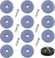 shinfly Furniture Gliders Teflon Set with Screws - 24 Pieces Diameter 19 mm Blue Round Teflon Gliders Including Stainless Steel Screws Optimum Protection for Your Furniture and Floors