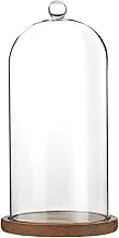 11 Inch Cloche Glass Dome with Base for Plants, Food, and Candles (5.1 x 5.1 x 10 in)