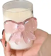 Glass Cups, Drinking Cups with Bow, Transparent Heat-Resistant Glassware, Clear White, Ideal for Kitchen, Bar, Restaurant, Home, Party, Tea Time, Coffee Break, Beverage Serving