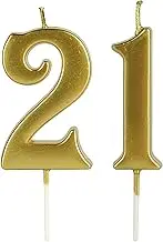 Gold 21st &12th Birthday Number Candles for Cake, Number 21 12 1 2 Glitter Candle Party Anniversary Cakes Decoration for Kids Women or Men