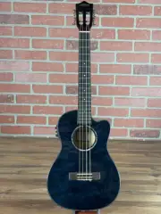 Lanikai Quilted Maple Black Stain Baritone Acoustic-electric Ukulele