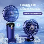 USB Handheld Mini Fan Foldable Portable Neck Hanging Fans 5 Speed USB Rechargeab