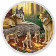 WOLF FAMILY ANIMAL large charm pendant Sterling 925 Silver 20" necklace Gift