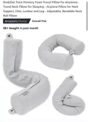 2 PACK OF DOT & DOT TWIST FOAM TRAVEL PILLOW FOR NECK, CHIN AND LUMBAR AND LEG