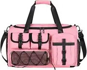 Gym Bag Backpack Travel Duffle Bag with Adjustable Shoulder Strap Sports Backpack Shoulder Bag for Exercise Weekend Fitness, Pink Red