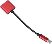 LIFKICH 2 Type C Earphone Adapter Earphone Charging Converter Compact and Portable Design for Music and Calls Compatible with USB C Devices Red