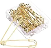 YOSADIER 10pcs Safety Sewing Large Giant Duty Shawl Dressmaking for Brooch Stitch Pin Vintage Sweaters Women Cardigan Sweater Ladies Sweaters Sweater Pin Golden Stainless Steel
