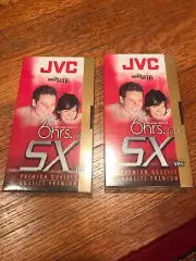 2 Pack JVC VHS Tapes SX Gold Premium Quality 6 Hr New Sealed VCR T-120