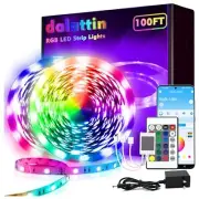 100ft Led Strip Lights (2 roll of 50ft), Bluetooth+IR Led Lights for Bedroom,