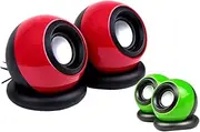 Angoily 1 Pair Computer Speakers 3.5mm Mini Multimedia Speaker Compact Stereo Sound System for Laptops Pc Tv Green