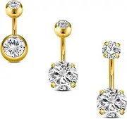 [AVYRING] Surgical Steel Belly Button Rings for Women Surgical Steel Belly Ring Navel Piercing Jewelry Mix Lengths 6/8/10mm