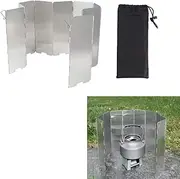 10PCS Outdoor Picnic Plates Fold Set, Folding Outdoor Stove Windscreen,Camping Cooker Stove Wind Shield Screen for Camping and Butane