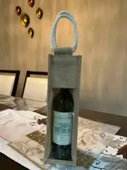 Wine Bag,Wine Bags,Hoilday Jute Wine Totes, Reusable Wine Bag, Christmas Wine