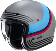 HJC V31 Byron Retro Jet Helmet, grey-blue, Size M for Men Grey Blue