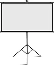 100 Inch Tripod Projector Screen W/Stand White Plastic Screen/White Fiberglass/4K Photon 4:3/16:9 4K HD Portable Home Cinema for Indoor & Outdoor Projection for Home Theater Backyard Outdoor Indoor(W
