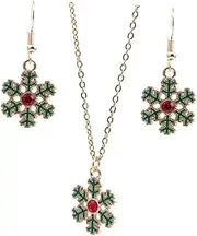[TEMPNAP] 1 Set Christmas Snowflake Jewelry Earrings Sweater Chain for Women Dangle for Holiday Parties and Festive Occasions