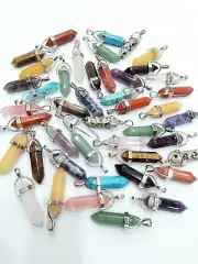 5Pcs Mix Gemstone Double Terminated Pencil Pendants Good Quality And Good Making