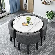 Modern Dark Grey Table and Chair Set for Office, Drawing Room, Club, Breakout, Tea Shop, Dessert Shop, Negotiation Room, Restaurant, Bar, Patio, Hotel, Contemporary Furniture Set