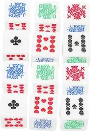 ifundom Dice Game Props 12pcs Poker Dices Portable Dice Set White Poker Color Ideal for Bars and Birthday Celebrations