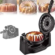 Household Cake Machine Breakfast Machine, 360° Rotating Cake Machine, 1800w Electric Rotating Lava Cake Maker, Flip Bread Machine, with Non-Stick Plate, Easy to Clean, for Breakfast