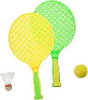 NOLITOY 1Set Cartoon Sports Racket Badminton Equipment for Parent Outdoor Activities Includes PU Ball Shuttlecock for Boys