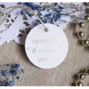 Gift Tags Thank You, Rose Gold Foil, 30 Pack, Thanks for Celebrating Tags Only