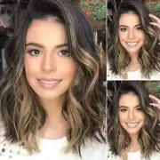 100% Human Hair Wig Black Brown Highlights 13X4 Lace Frontal Wig Short Bob Wig