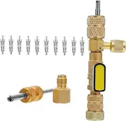 Anneome 1 Set Core Remover Tool Hvac Valve Core Installer with Dual Sae Ports for Air Conditioning Repair and Maintenance Housewarming and Birthday Present