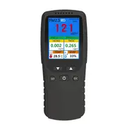 9 in 1 Air Quality Monitor Indoor Outdoor PM2.5, PM1.0, PM10, HCHO, Detector Tester Temperature and Humidity Sensor Black