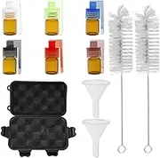 6 Pcs Travel Spice Containers Portable Spice Dispenser Set Leakproof Mini Glass Salt Pepper Bottle Storage Container for Camping Outdoor
