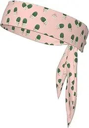 Cactus Pink Sports Strap Double-Sided Headscarf Men's Bow Tie Sports Headscarf Running Yoga Exercise Headband