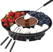 Electric Fondue Pot set Chocolate Kit Temperature Control &4 Forks, Cute Gift