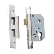6174 Mortice Lock Euro Rebated Satin Nickel CTC47.5mm Backset 46mm