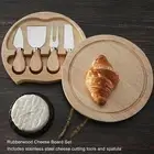 Cheese Board Set Rubberwood Platter Cheeseboard Kit Charcuterie Board Set US