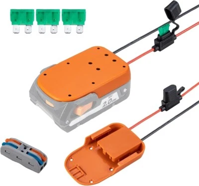 for Power Wheel Adapter for Ridgid for AEG 18V Battery with Fuse & Wire 14AWG