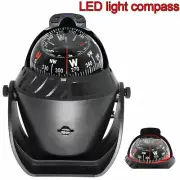 LED Light Sea Marine Electronic Digital Compass for Car Boat Caravan Truck Black