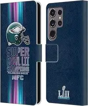 Head Case Designs Officially Licensed NFL Philadelphia Eagles 1 2018 Super Bowl LII Champions Leather Book Wallet Case Cover Compatible with Samsung Galaxy S24 Ultra 5G