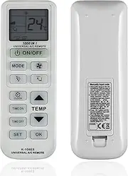 K-108ES Universal Air Conditioner Remote Control for LG, Midea, Fujitsu, Panasonic, Samsung Air Condition, 1000 in 1 A/C Controller for More Than 99% Brands(White)
