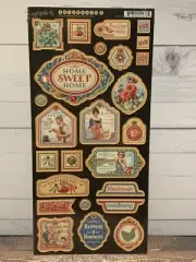 NEW Graphic 45 **HOME SWEET HOME** Chipbboard #2 Scrapbooking Recipe Rooster