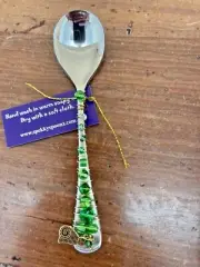 New Single Serving Tea Spoon Glass Handled Beads With Box