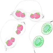 LOLIPPYY 3pcs Boy Girl Cooling Eye Masks Reusable Fruit-themed Gel Eye Patch for Boy Girl for Sleep Travel and Relaxation Cucumber Series Lightweight and Decorative Random Style