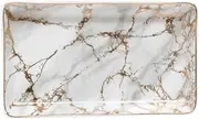 SOCOSY Marble Ceramic Ring Dish Jewelry Dish Ring Holder Jewelry Organizer with Golden Edged Home Decor Wedding Gift (Golden, Large)