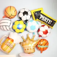 在飛比找ETMall東森購物網優惠-2024新款運動主題足球排球籃球圖案氣球幼兒園學校寶寶生日派