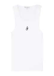 JW Anderson Logo-embroidered Cotton Tank - White - S (UK8-10 / S) S (UK8-10 / S)
