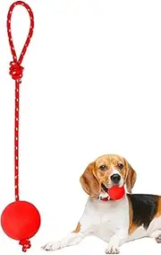 Ball with Rope Dog Toy - Rubber Interactive Balls | Reusable Rubber Dogs Balls Chew Toys for Training Dog Catch and Fetch, for Dog Lovers Puchen