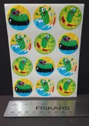 Vintage Trend Scratch & Sniff PICKLE Sticker Sheet 1998