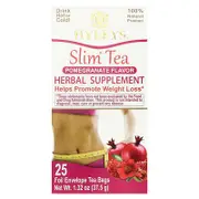 Hyleys Tea, Slim Tea, Pomegranate , 25 Foil Envelope Tea Bags, 1.32 oz (37.5 g)
